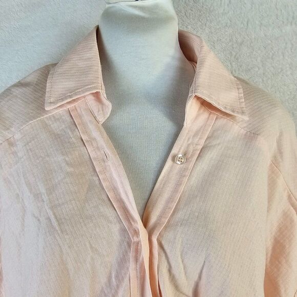 NWOT Mable Mariah CROP LONG SLEEVE BUTTON UP TOP light Pink Size S - Picture 4 of 8